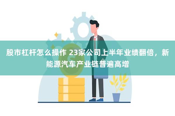 股市杠杆怎么操作 23家公司上半年业绩翻倍，新能源汽车产业链普遍高增